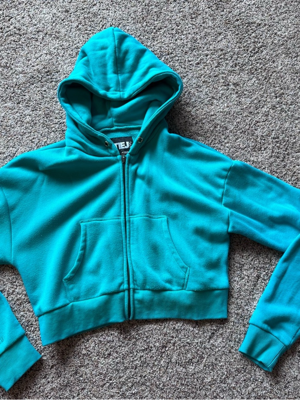 Katie J NYC Teal Fleece Hoodie